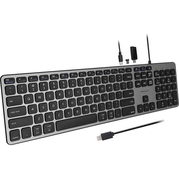 USB-C KEYBOARD WITH HUB MAC PC