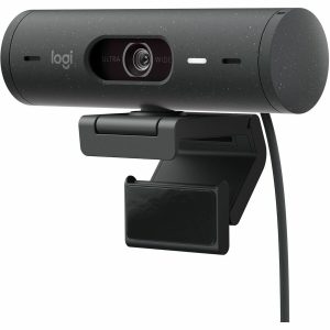 Logitech Brio 500 Full HD webcam, auto framing, noise-reducing mics, privacy shutter, streaming & video calling, Graphite - Image 1